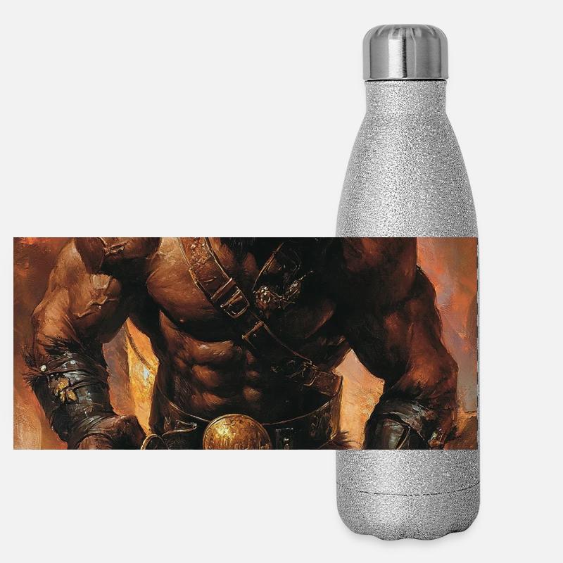 Heavy Metal Affe mit Schwert Panorama Glitzer Isolierflasche 500 ml