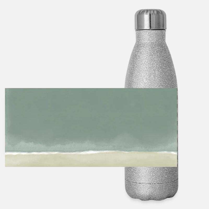 Green blocks - customizable Panoramic Glitter Thermal Bottle 500 ml