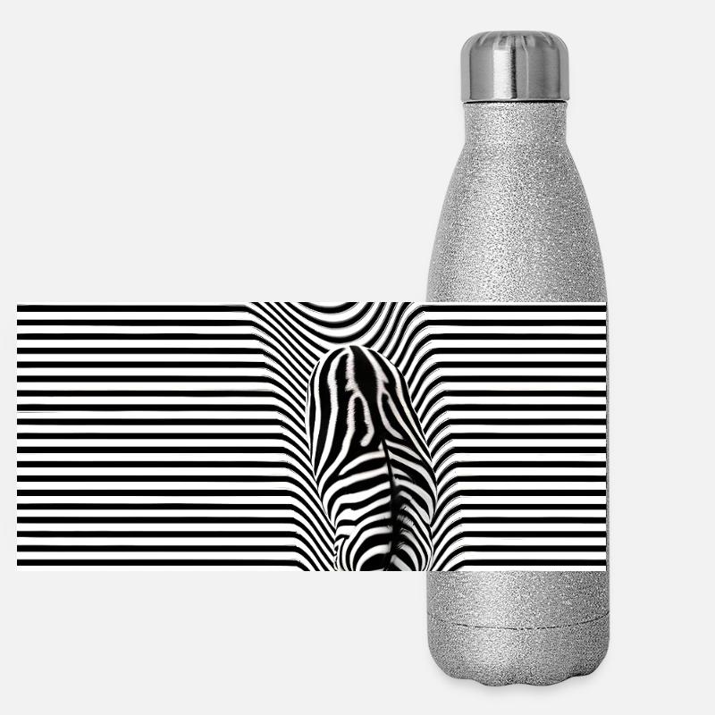 Optische Täuschung von Zebra Panorama Glitzer Isolierflasche 500 ml