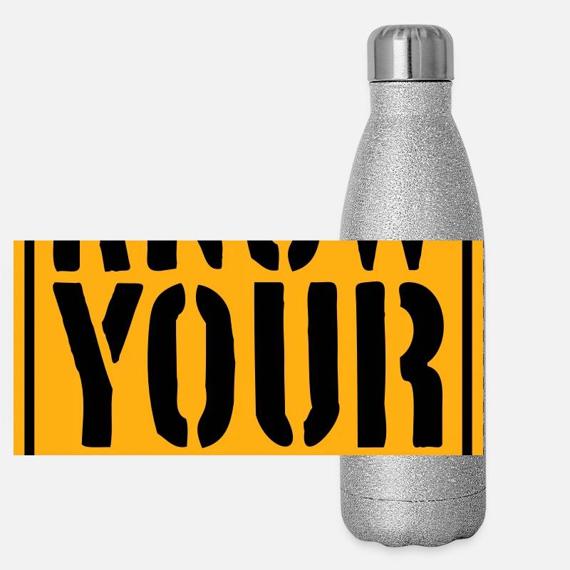 Connaissez vos droits Activisme Justice Liberté Gourde isotherme panoramique pailletée 500 ml