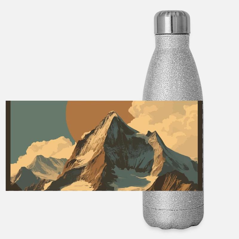 Entdecken Sie die Schweizer Landschaft Jungfrau in der Schweiz Panorama Glitzer Isolierflasche 500 ml