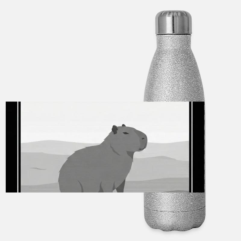 Citation drôle d’existence - Sarcasme de Capybara Gourde isotherme panoramique pailletée 500 ml