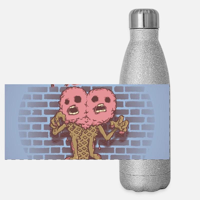 I scream Poster - Panoramic Glitter Thermal Bottle 500 ml - silver glitter