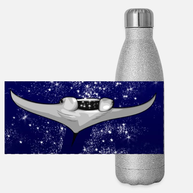 Manta avale les étoiles Gourde isotherme panoramique pailletée 500 ml