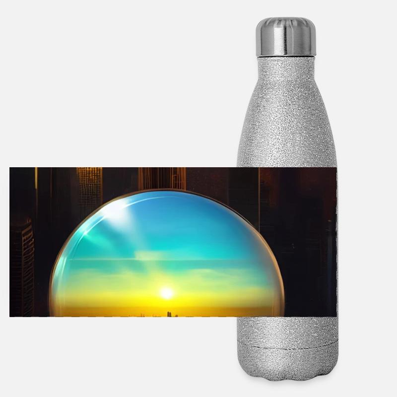 Stadt Kugel Panorama Glitzer Isolierflasche 500 ml