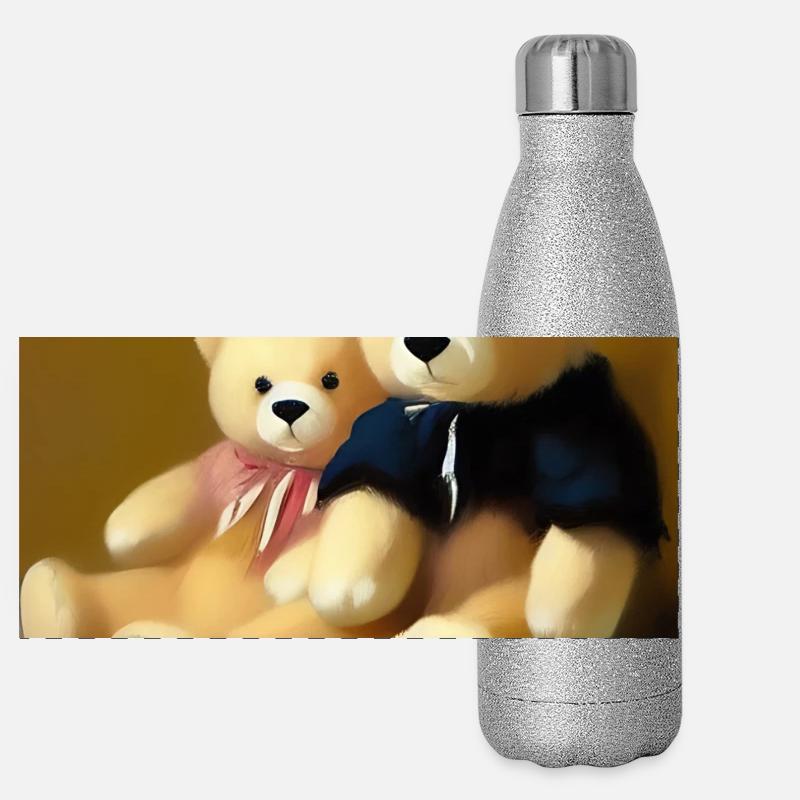 Nounours Gourde isotherme panoramique pailletée 500 ml