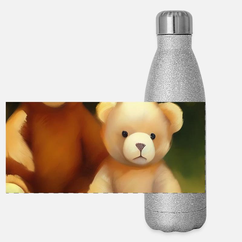 Teddybär Panorama Glitzer Isolierflasche 500 ml