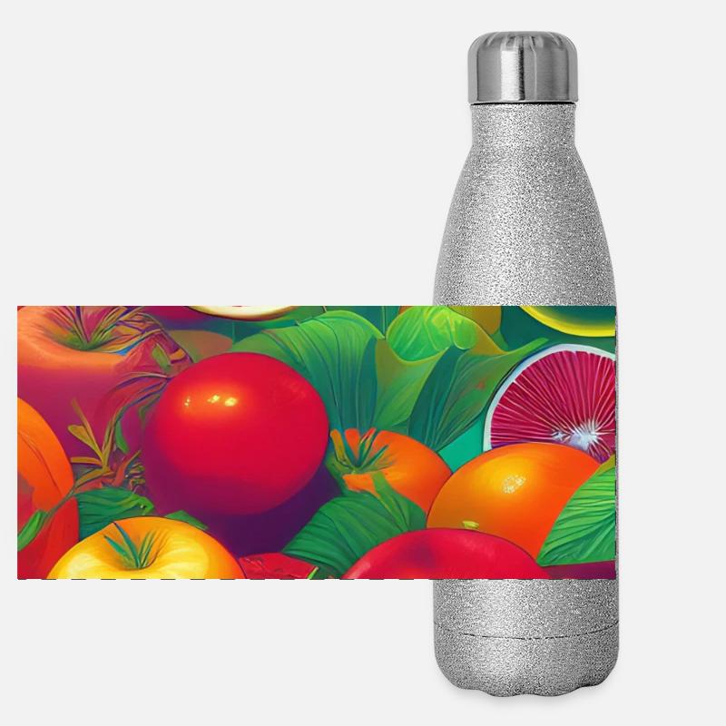 Früchte Panorama Glitzer Isolierflasche 500 ml