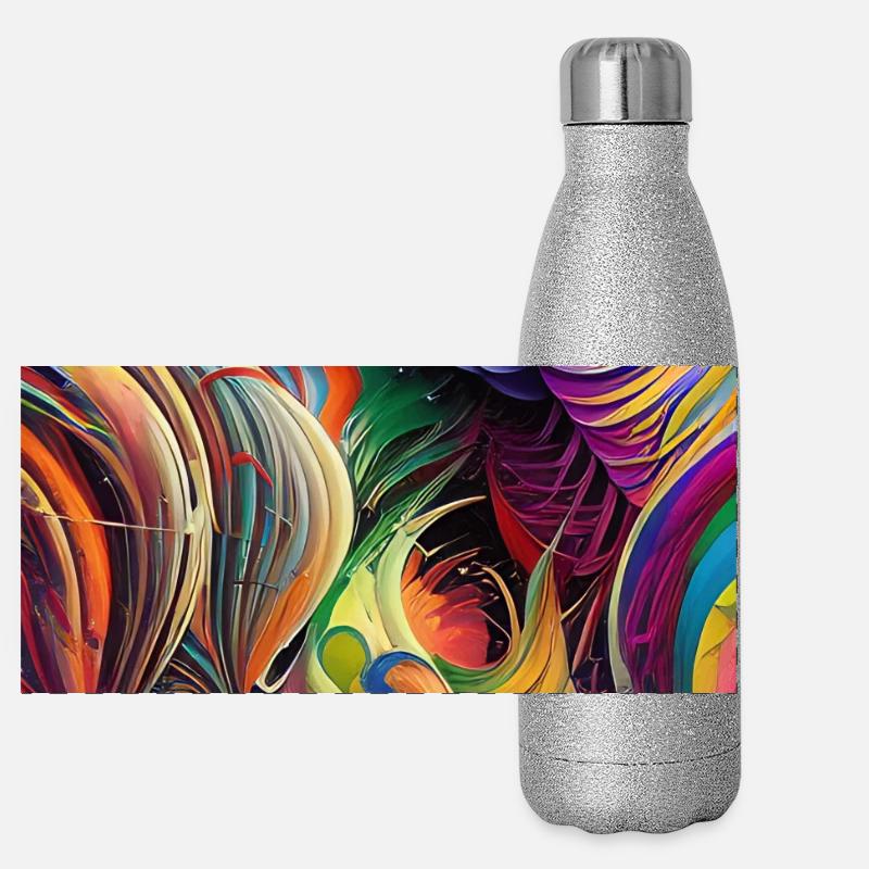 Abstrakte Kunst Panorama Glitzer Isolierflasche 500 ml