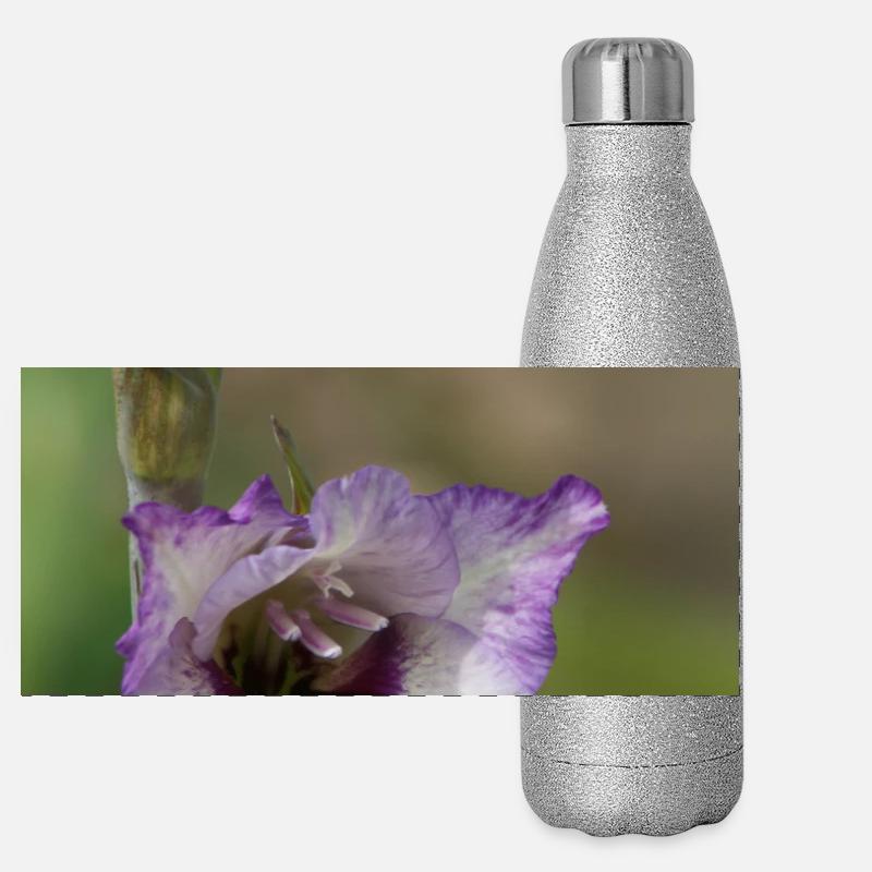 Gladiolus – starch in bloom Panoramic Glitter Thermal Bottle 500 ml