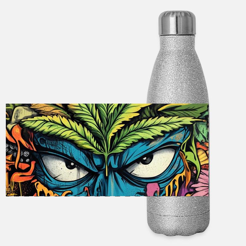 Kaleidoskop Graffiti Cannabis Panorama Glitzer Isolierflasche 500 ml