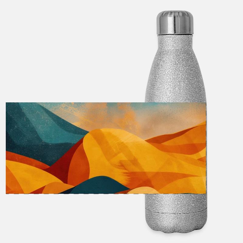 Poster Illustration Paysage de Désert Gourde isotherme panoramique pailletée 500 ml