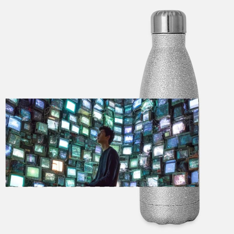 Neon-Echokammer Panorama Glitzer Isolierflasche 500 ml