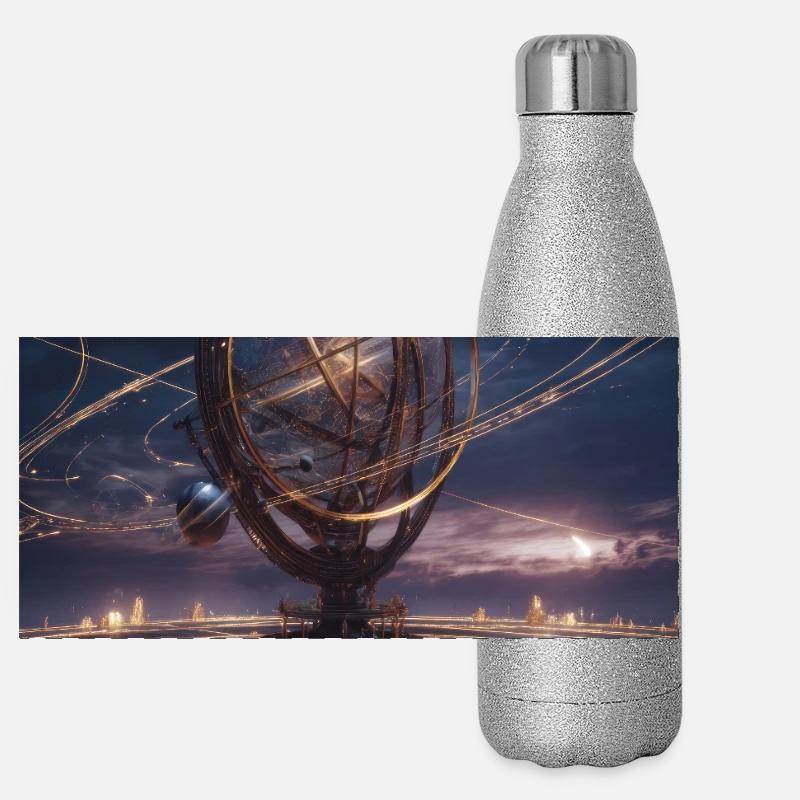Luminous Armillary Orbit Panoramic Glitter Thermal Bottle 500 ml