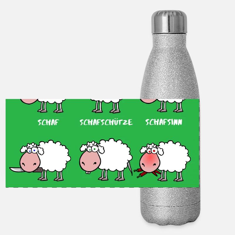 A Brief Sheep Science Poster Edition Panoramic Glitter Thermal Bottle 500 ml
