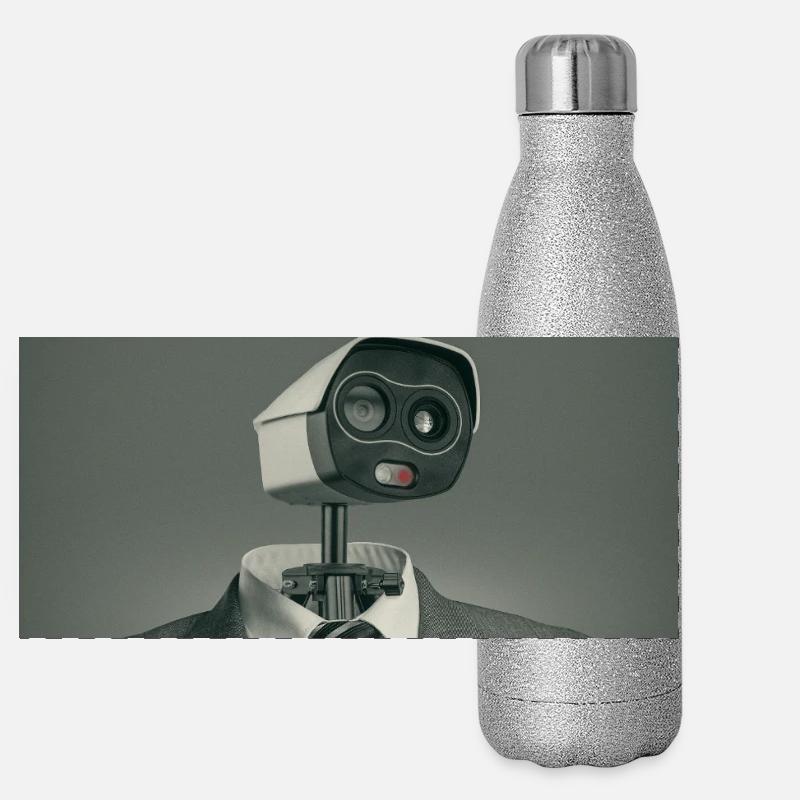 Digital Surveillance Privacy Poster Panorama Glitzer Isolierflasche 500 ml
