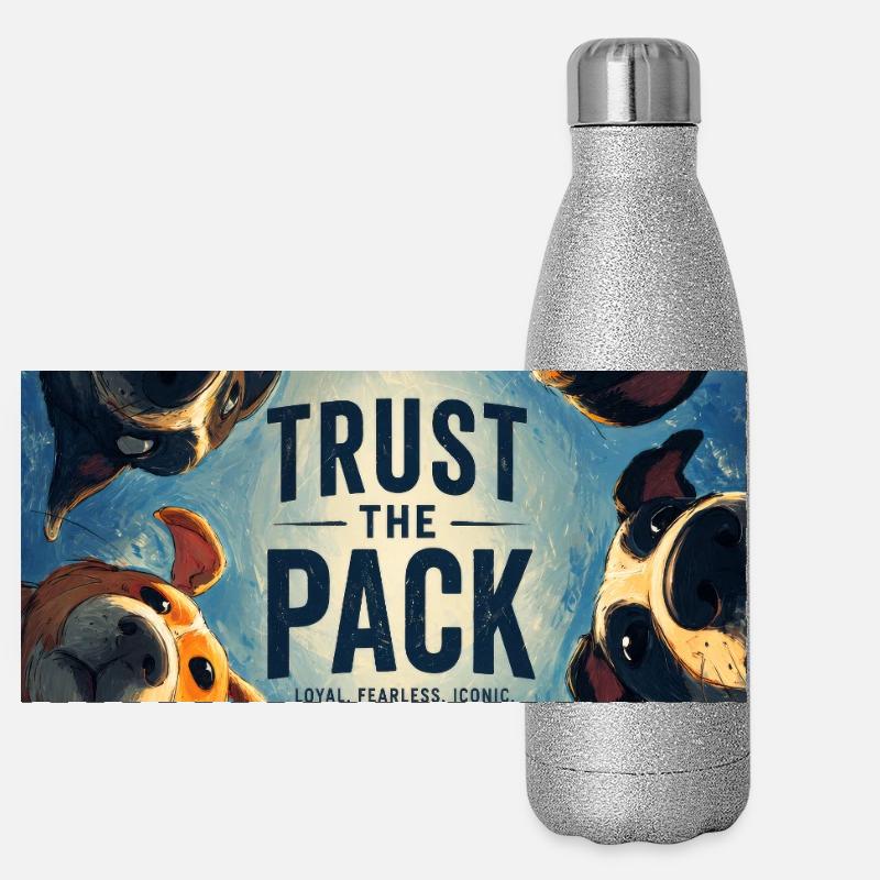 Faites confiance à la meute Gourde isotherme panoramique pailletée 500 ml