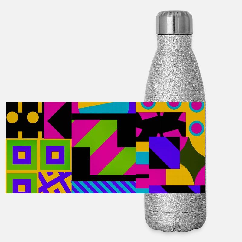 Nova Neon Geometry Gourde isotherme panoramique pailletée 500 ml