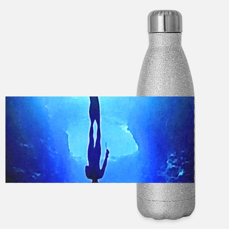 Ich bin unter Wasser Panorama Glitzer Isolierflasche 500 ml