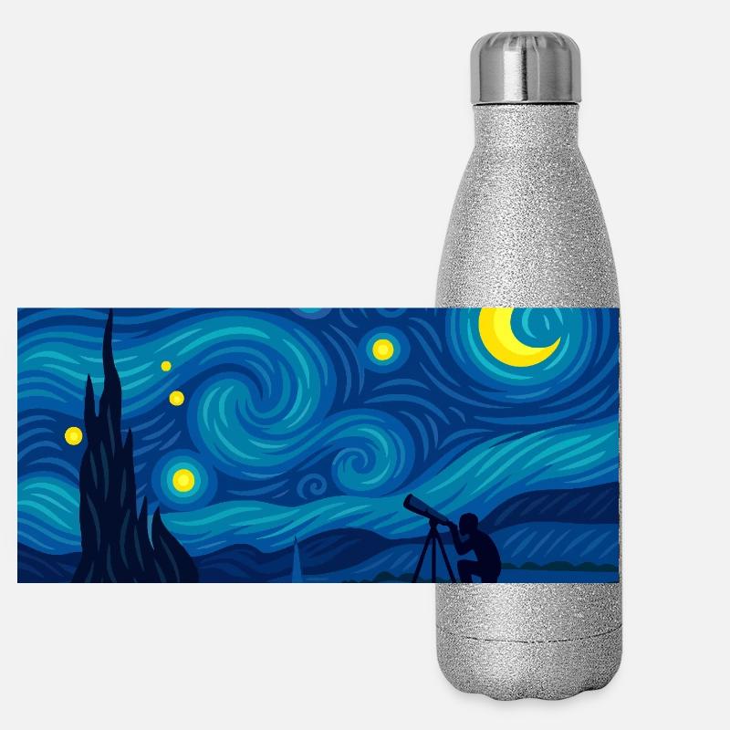La Nuit (scrutée) Gourde isotherme panoramique pailletée 500 ml
