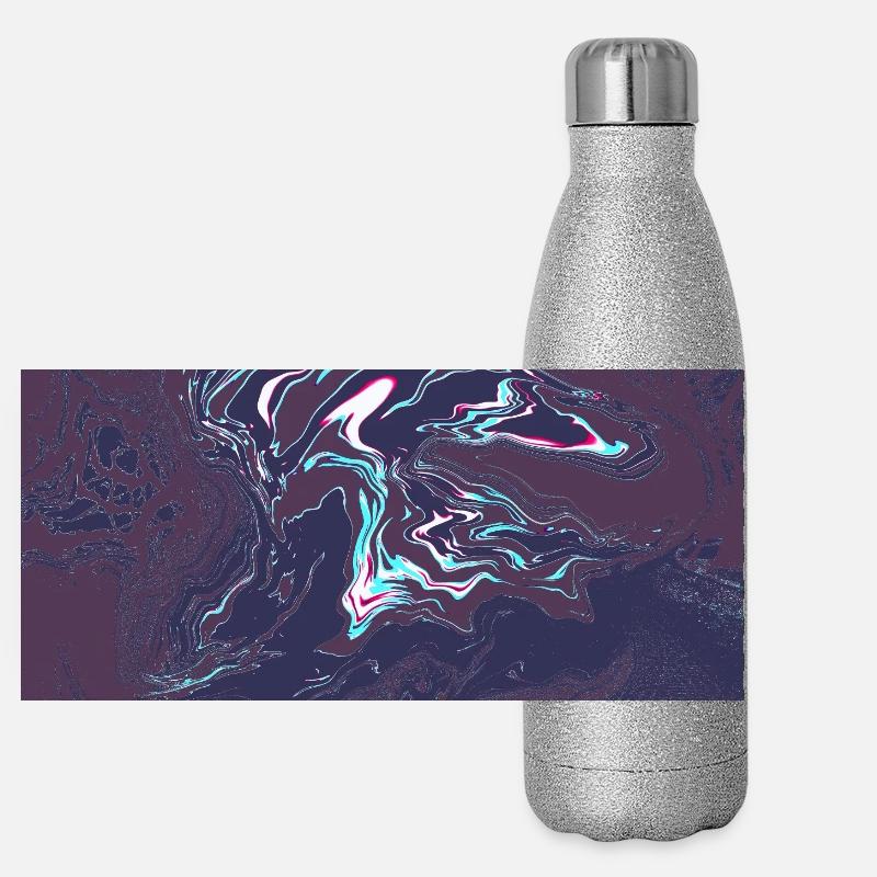 Vortex en tourbillon néon Gourde isotherme panoramique pailletée 500 ml