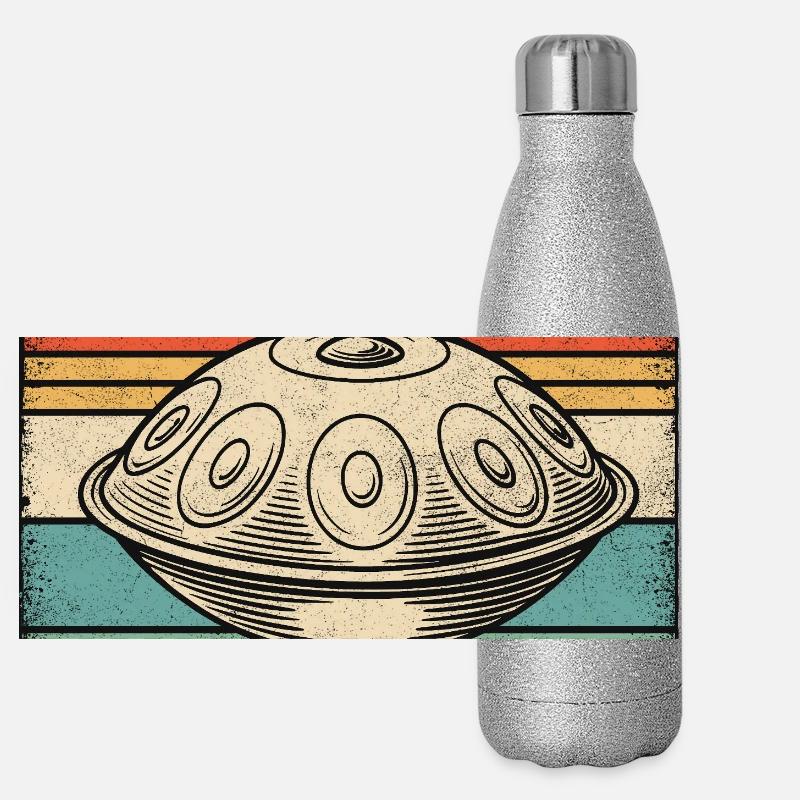 Handpan Hang Drum Retro Panorama Glitzer Isolierflasche 500 ml