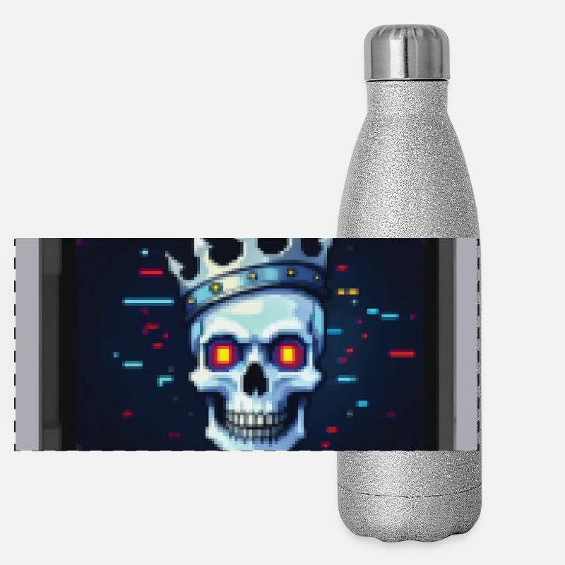 PIXEL PIRATE – Geek & Science-Fiction Panorama Glitzer Isolierflasche 500 ml
