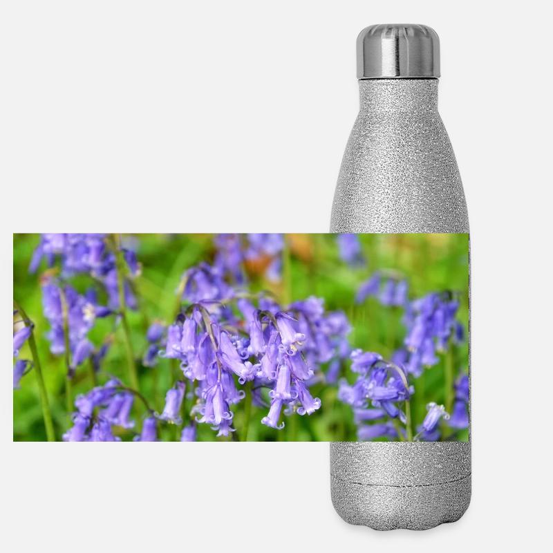 Bluebell - Violet Spring Bloom Panoramic Glitter Thermal Bottle 500 ml