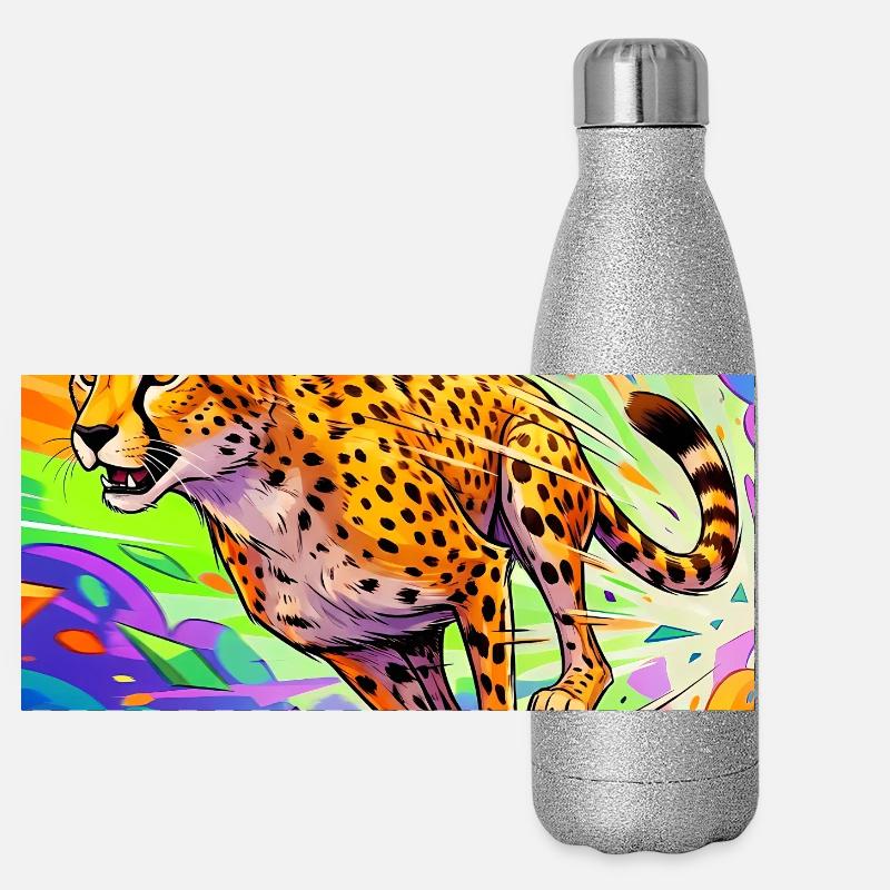 Gepard Panorama Glitzer Isolierflasche 500 ml