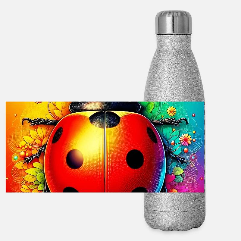 Marienkäfer Panorama Glitzer Isolierflasche 500 ml