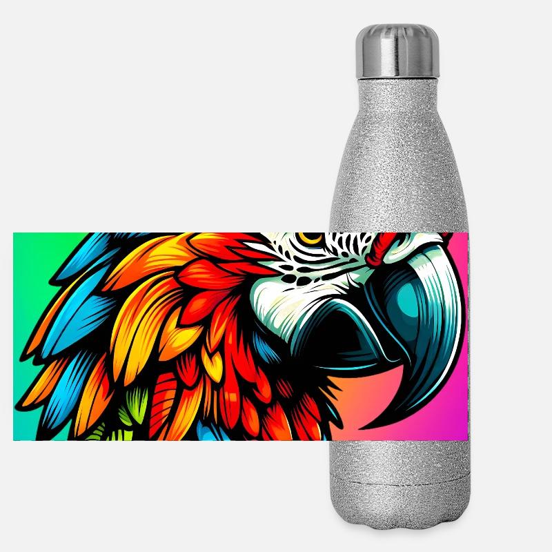Papagei Panorama Glitzer Isolierflasche 500 ml