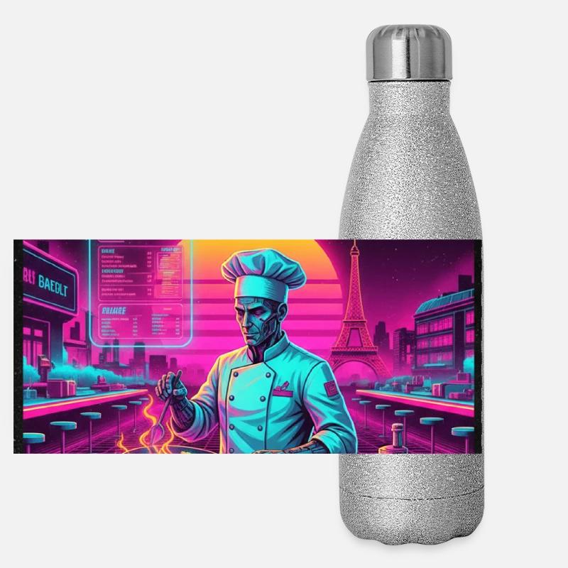 Paris Retro Gourmet Panoramic Glitter Thermal Bottle 500 ml