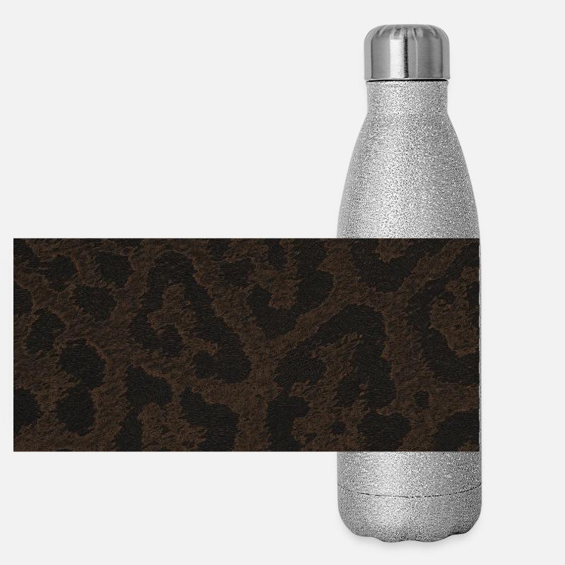 pantherfell fleckenmuster, beliebte tiermuster Panorama Glitzer Isolierflasche 500 ml