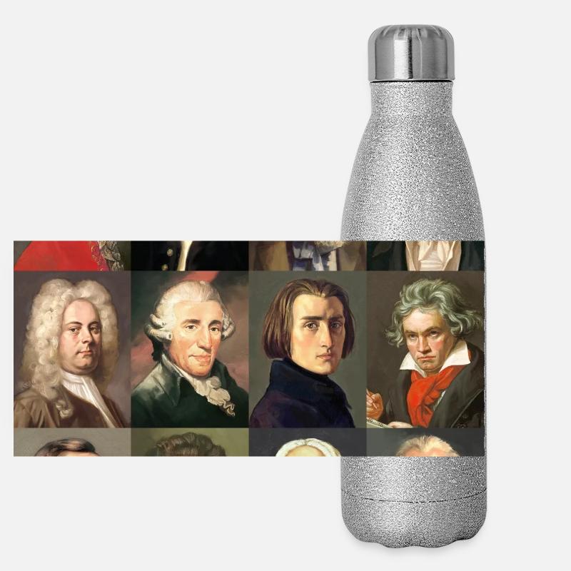12 classical composers ... from Bach to Wagner Panoramic Glitter Thermal Bottle 500 ml