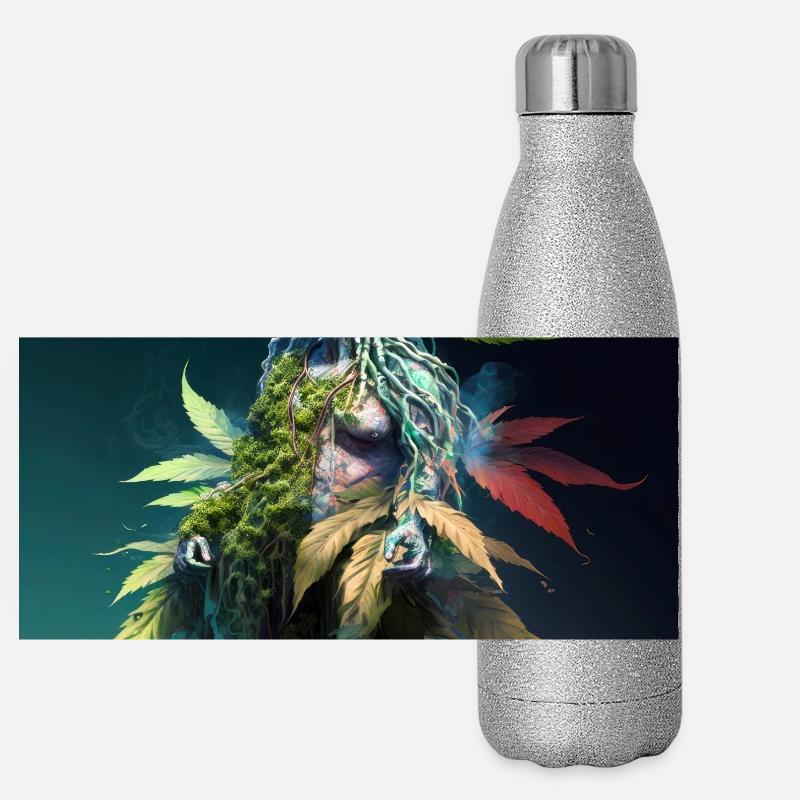 Personnification de la foret Gourde isotherme panoramique pailletée 500 ml