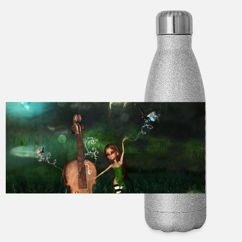 Das Wunder der Geige Panorama Glitzer Isolierflasche 500 ml