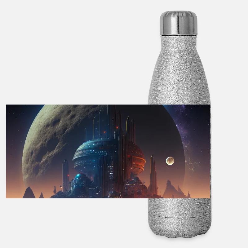 Megalopolis Alien 02 Panorama Glitzer Isolierflasche 500 ml