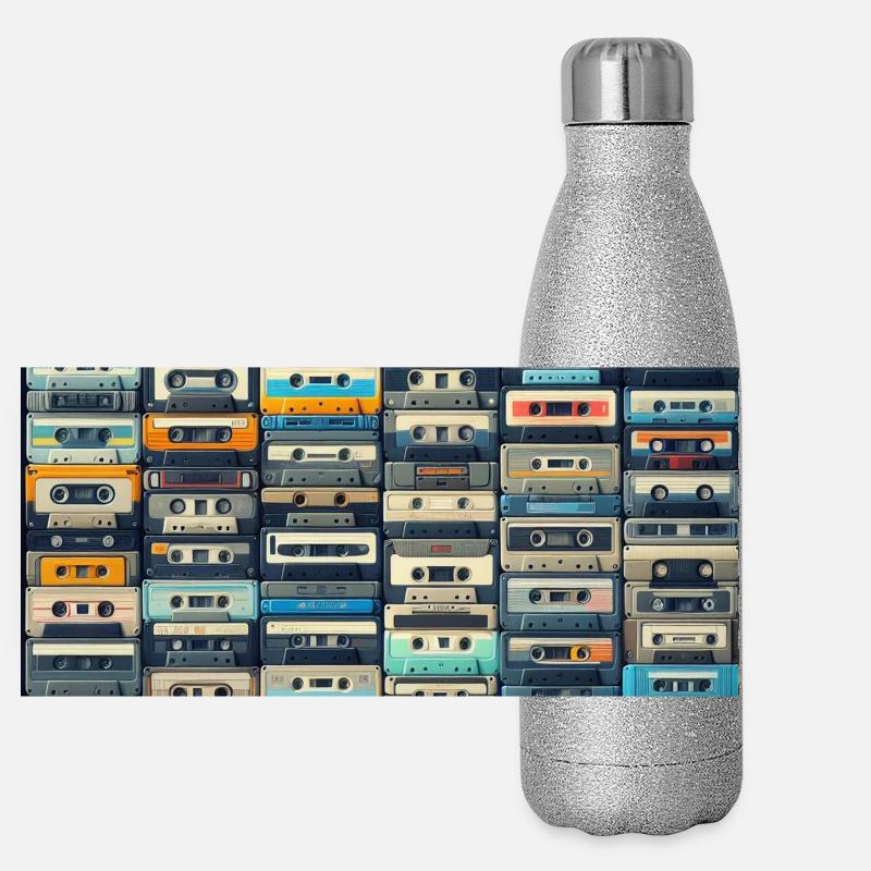 Audio cassette Panoramic Glitter Thermal Bottle 500 ml