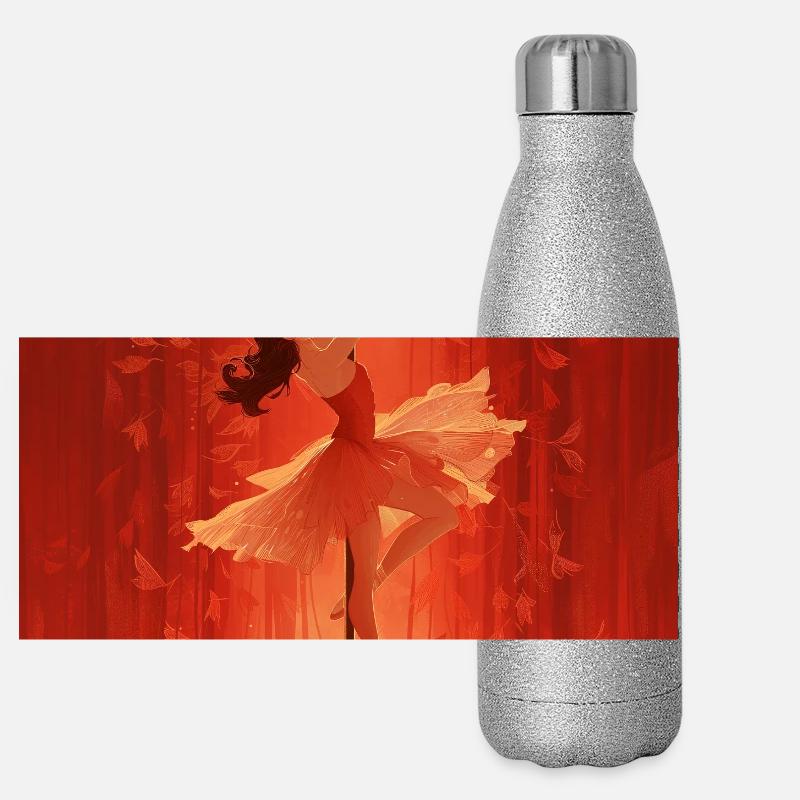 Eine Prinzessin an der Pole Panorama Glitzer Isolierflasche 500 ml