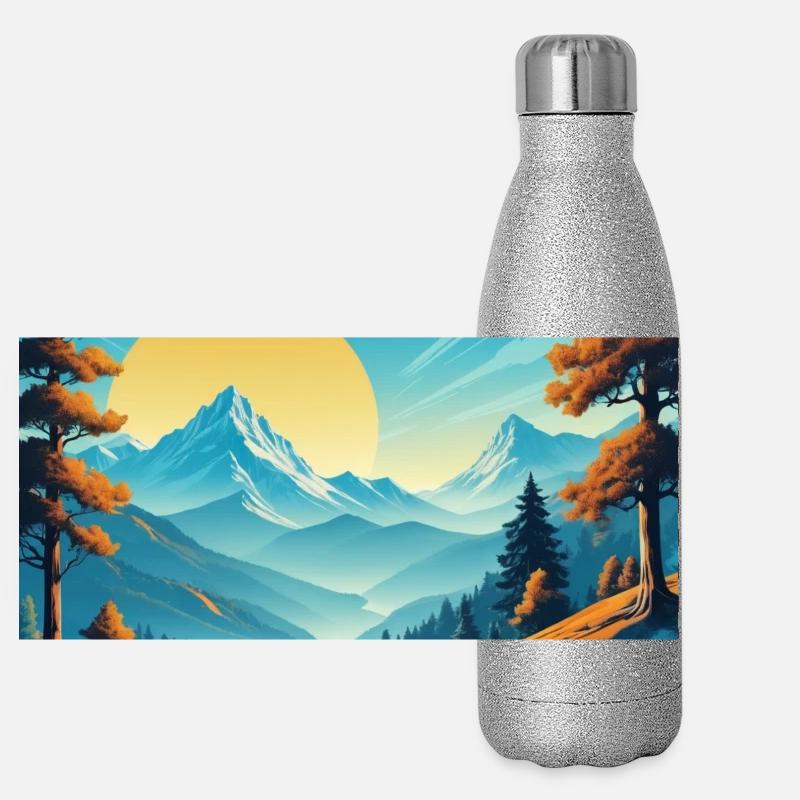 Deux soleils Gourde isotherme panoramique pailletée 500 ml