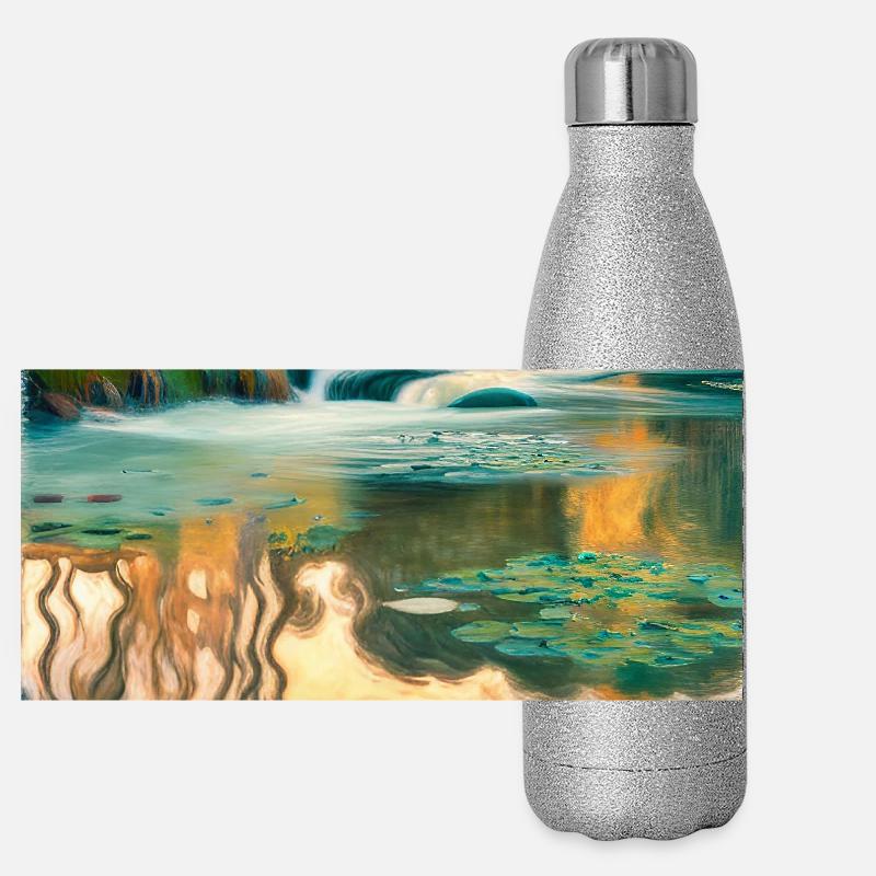 Impressionism River Panoramic Glitter Thermal Bottle 500 ml