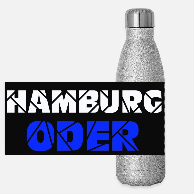 Hamburg , Moin oder watt (25) Panorama Glitzer Isolierflasche 500 ml