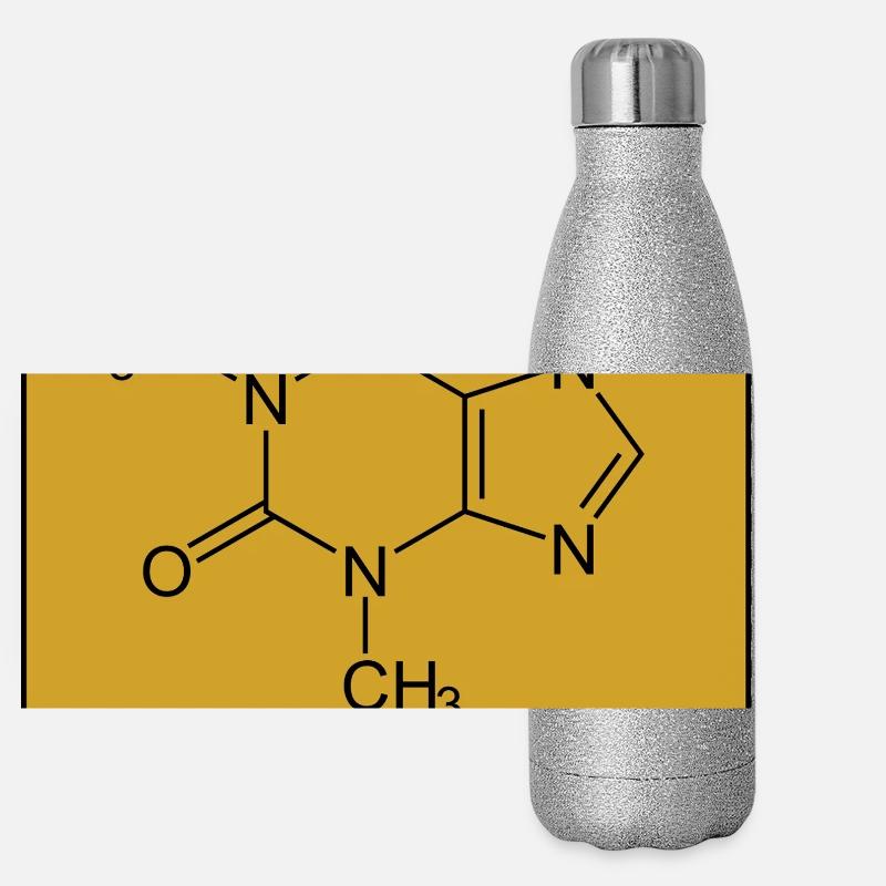molécule de caféine Gourde isotherme panoramique pailletée 500 ml