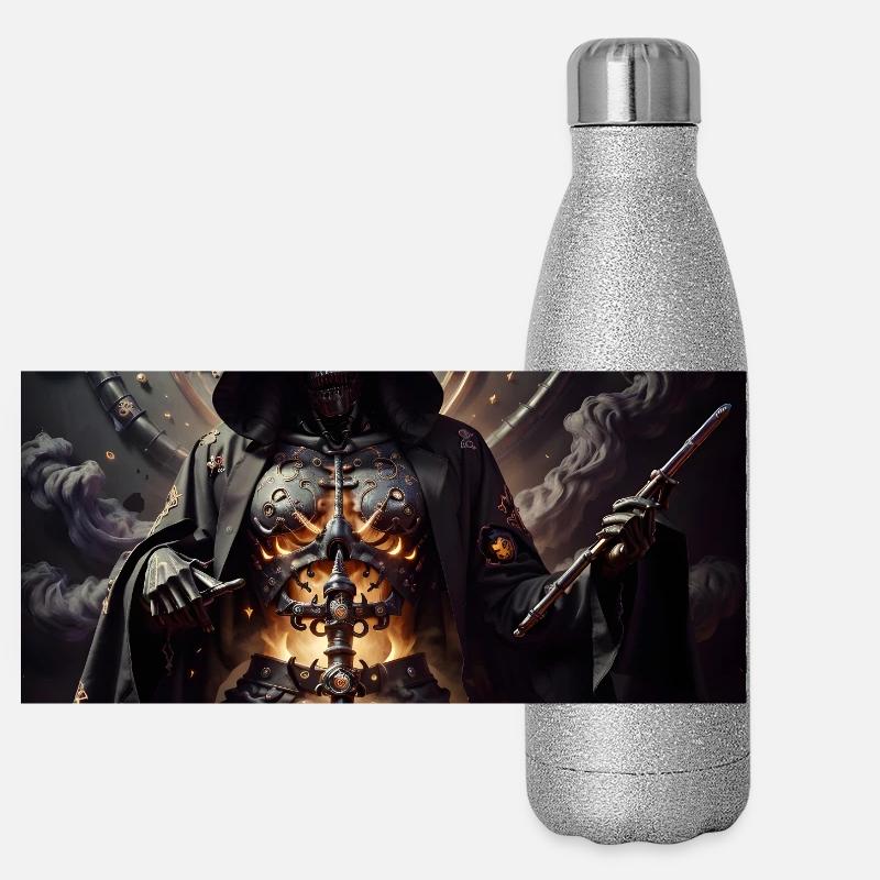 Der Sensenmann La Parca Halloween Panorama Glitzer Isolierflasche 500 ml