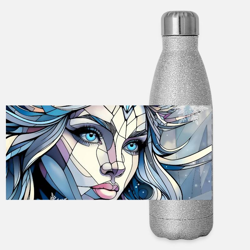 Fusion de portrait en cristal Gourde isotherme panoramique pailletée 500 ml