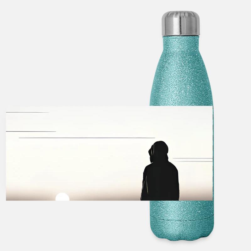 Der Tod wartet immer auf den Patienten Panorama Glitzer Isolierflasche 500 ml