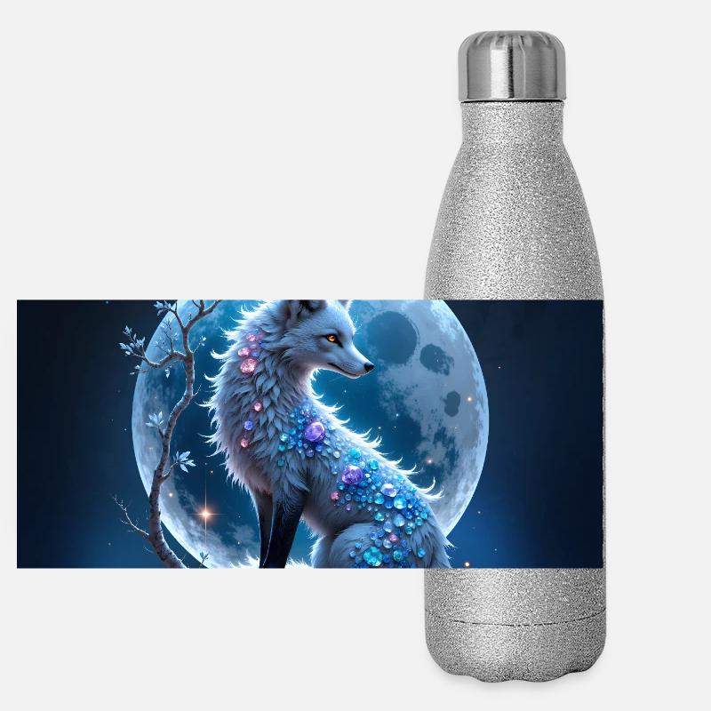 Renard Lunaire Blue Gem Gourde isotherme panoramique pailletée 500 ml
