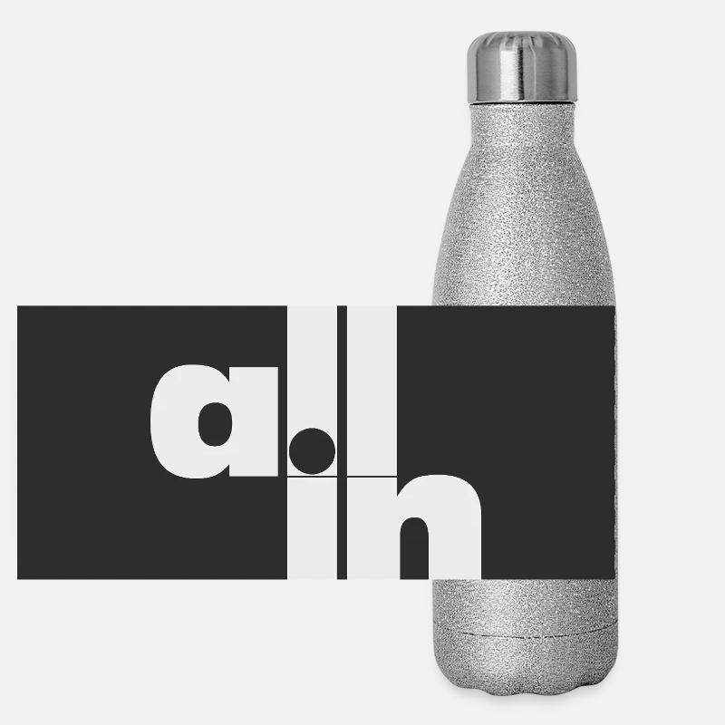 Déclaration minimale de tout en Poker Typographie Gourde isotherme panoramique pailletée 500 ml
