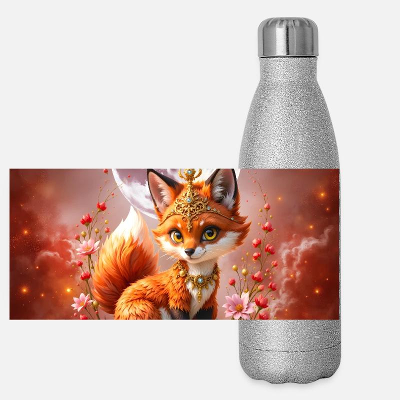 Renard Lunaire aux Bijoux Gourde isotherme panoramique pailletée 500 ml
