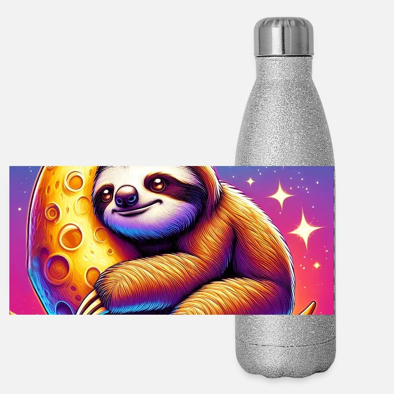 Faultier Panorama Glitzer Isolierflasche 500 ml